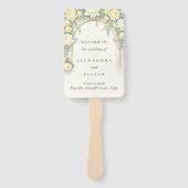 Éventail Cream Jaune Floral Italien Arch Wedding Programme (Devant)