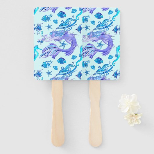 Éventail Créature de la fée mauve de sirène (Devant et derrière)