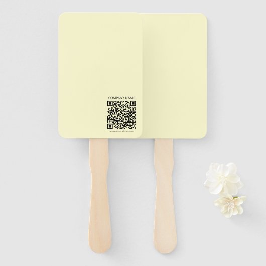 Éventail Créer un code QR | Jaune pâle (Devant et derrière)
