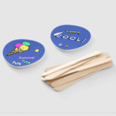 Éventail Crème de glace Temps été Amusants Paddle Hand Fan (Non-assemblé)