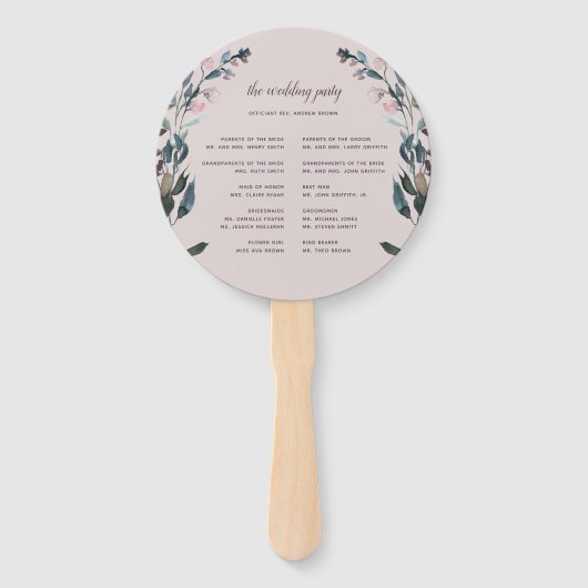 Éventail Crest jardin | Mauve Purple Wedple Party Program (Dos)