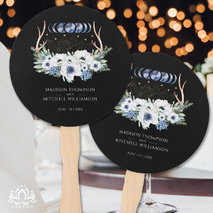 Éventail Cristaux de lune Fleurs Boho Mariage métaphysique
