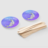 Éventail Croissant de lune abstrait coloré avec visage viol (Non-assemblé)