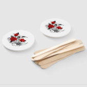 Éventail Croissant mécanique avec roses rouges (Non-assemblé)