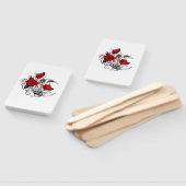 Éventail Croissant mécanique avec roses rouges (Non-assemblé)