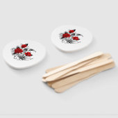 Éventail Croissant mécanique avec roses rouges (Non-assemblé)