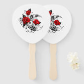 Éventail Croissant mécanique avec roses rouges (Devant et derrière)