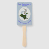 Éventail Croix dans les nuages avec des fleurs blanches, Ch (Dos)