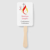 Éventail Croix de la colombe rouge jaune modifiable (Devant)