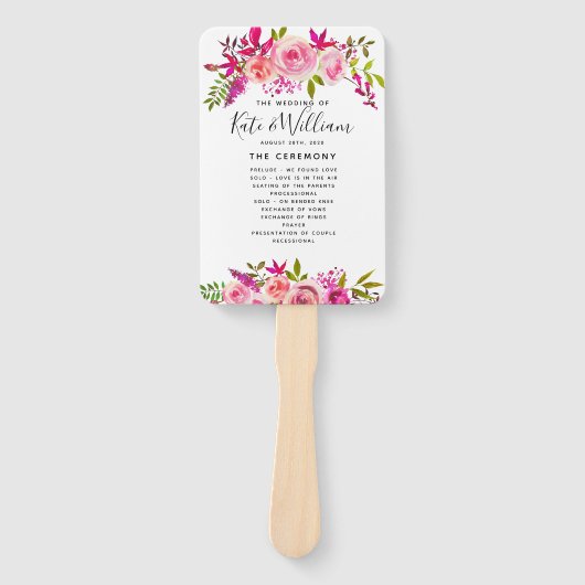 Éventail Crystal mariage HAND FANS programme ordre de servi (Devant)