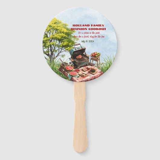 Éventail Cuisine de réunion familiale dans le parc Ensemble (Devant)