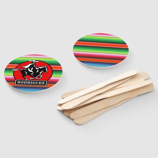 Éventail CUSTOM NAME Charro Horse Spanish Mexican Serape (Non-assemblé)