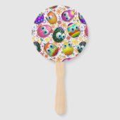 Éventail Cute and Funny Easter Eggs Cartoon (Dos)