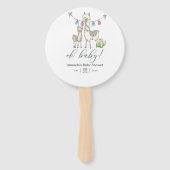 Éventail Cute Aquarelle Baby shower à thème Llama (Devant)