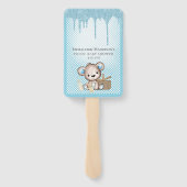 Éventail Cute Blue Popsicle Parties scintillant Baby shower (Dos)