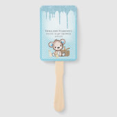 Éventail Cute Blue Popsicle Parties scintillant Baby shower (Devant)