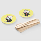 Éventail Cute chaton chat en costume d'affaires dessin anim (Non-assemblé)