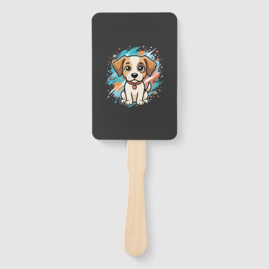 Éventail Cute Dog Paint Splash Vector Art_1 (Devant)