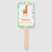 Éventail Cute Giraffe & Baby shower d'oiseaux (Dos)