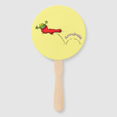 Éventail Cute grenouille dans une chaussette rouge saut de  (Dos)