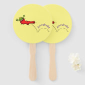 Éventail Cute grenouille dans une chaussette rouge saut de  (Devant et derrière)