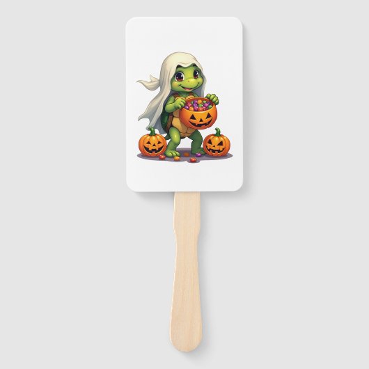 Éventail Cute Halloween Turtle Ghost avec bonbon (8) (Devant)