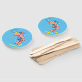 Éventail Cute happy shrimp, dessin animé de crevettes (Non-assemblé)