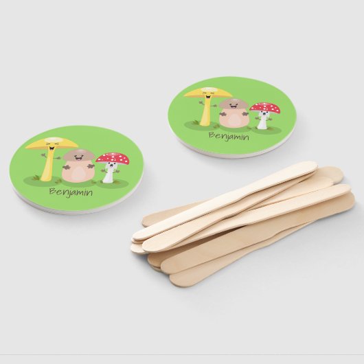 Éventail Cute kawaii champignon champignon toadstool (Non-assemblé)