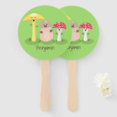 Éventail Cute kawaii champignon champignon toadstool (Devant et derrière)