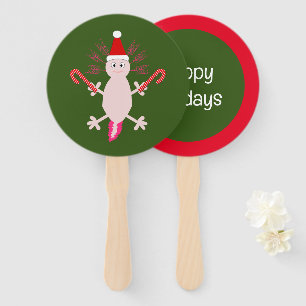 Éventail Cute Noël Axolotl Custom