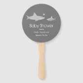 Éventail Cute Sharks Solid Grey Arrière - plan | BABY SHOWE (Dos)