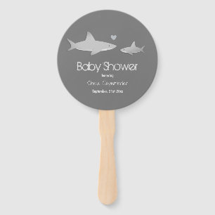 Éventail Cute Sharks Solid Grey Arrière - plan   BABY SHOWE