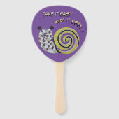 Éventail Cute Snail Mosaic Prenez-le Easy Paddle Fan main (Devant)