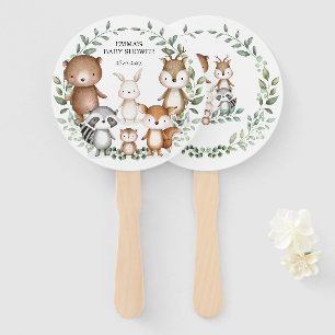 Éventail Cute Woodland Animaux Verdure Fête de la couronne 