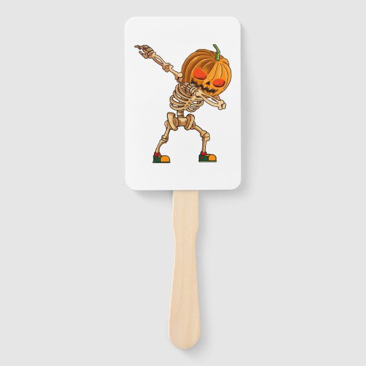 Éventail Dabbing Pumpkin - Scary Skeleton Costume - Funny H (Devant)