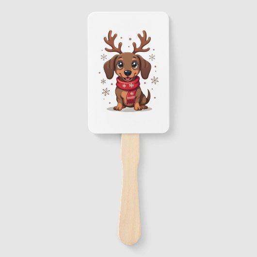 Éventail Dachshund Winter Joy (Devant)