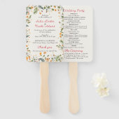 Éventail Daffodiles botaniques Daisy Peony Flowers Mariage (Devant et derrière)