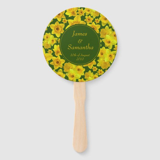Éventail Daffodique de printemps jaune - Mariage (Dos)