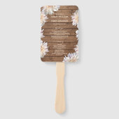 Éventail Dahlia Pink Floral Rustic Wood Wedding Programme (Devant)