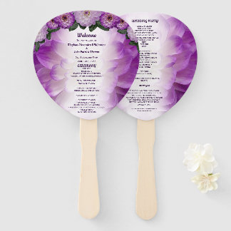 Éventail Dahlia Purple Lavender Floral Wedding Programme