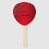 Éventail Dahlias rouge sang dans un ventilateur à main de s (Dos)