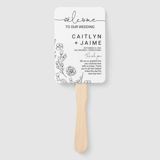 Éventail Dainty Elegance Wedding Programme (Devant)