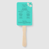 Éventail Daisies romantiques Floral Turquoise Programme de  (Dos)