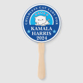 Éventail Dame de chat sans enfant pour Kamala Harris (Devant)