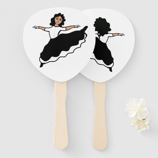 Éventail Dancer Fans BW #2 (Devant et derrière)