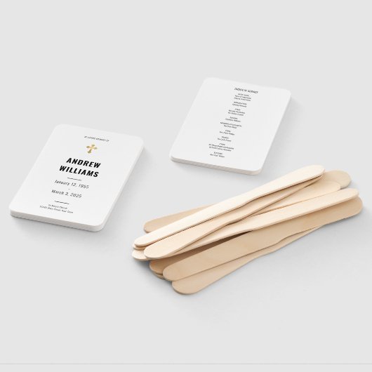 Éventail Dans Love Mémoire Funeral Programme Noir Blanc (Non-assemblé)