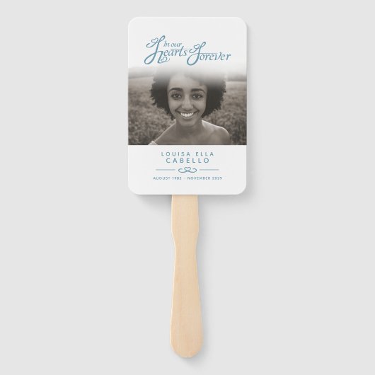 Éventail Dans nos coeurs fans de programme funéraire (Dos)