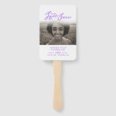 Éventail Dans nos coeurs funérailles violet blanc programme (Dos)