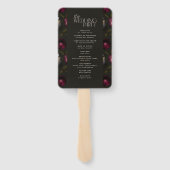 Éventail Dark Floral Wedding Program Elegant Burgundy (Dos)