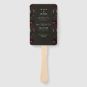 Éventail Dark Floral Wedding Program Elegant Burgundy (Devant)